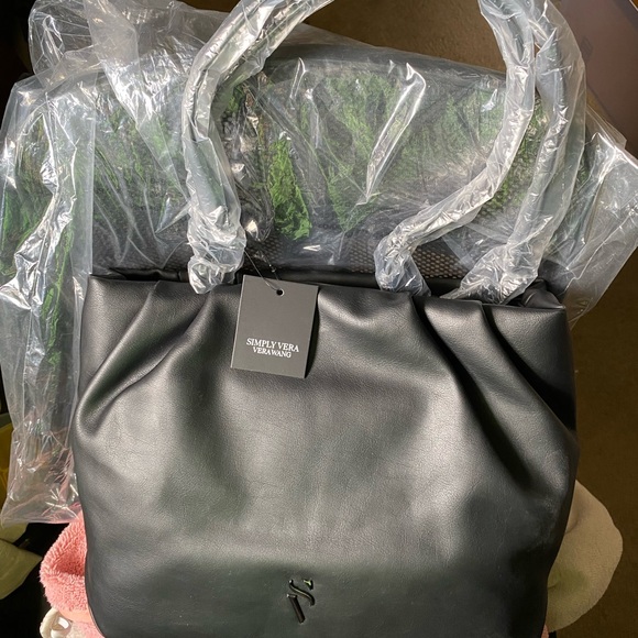 Vera Wang Black vegan Leather Daley Soft Tote - Picture 9 of 9